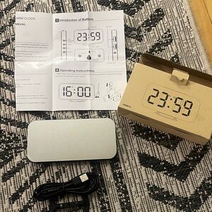 Digital Alarm Clock with USB Cable